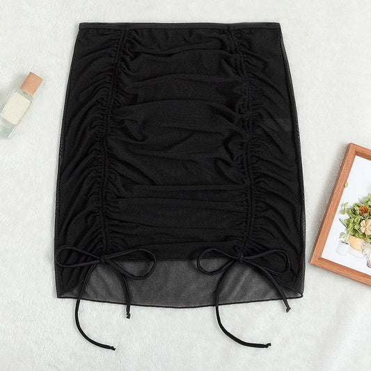 Sheer Mesh Swimsuit Cover Up Skirt for Ladies