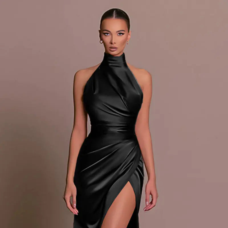 Sleeveless Autumn Stand Collar Long Dress (New Style)