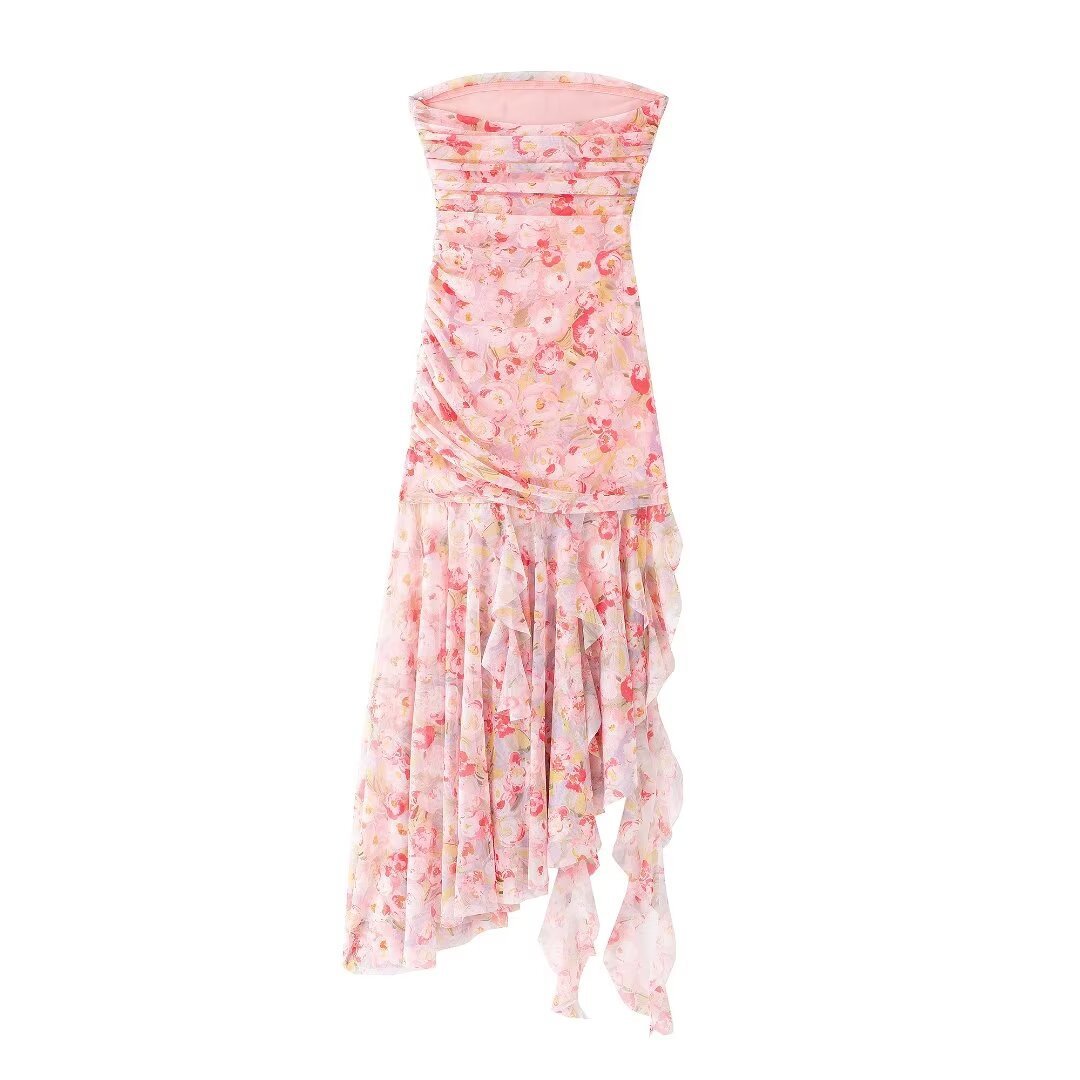 Net Slim Tube Top Dress Women