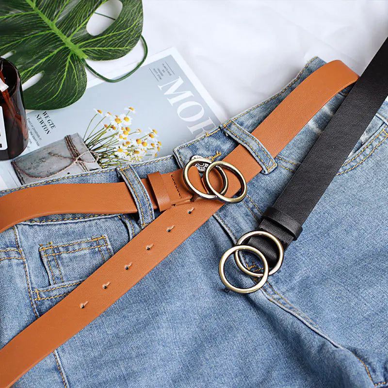 2025 Women's Casual Round Buckle Belt for Jeans & Dresses