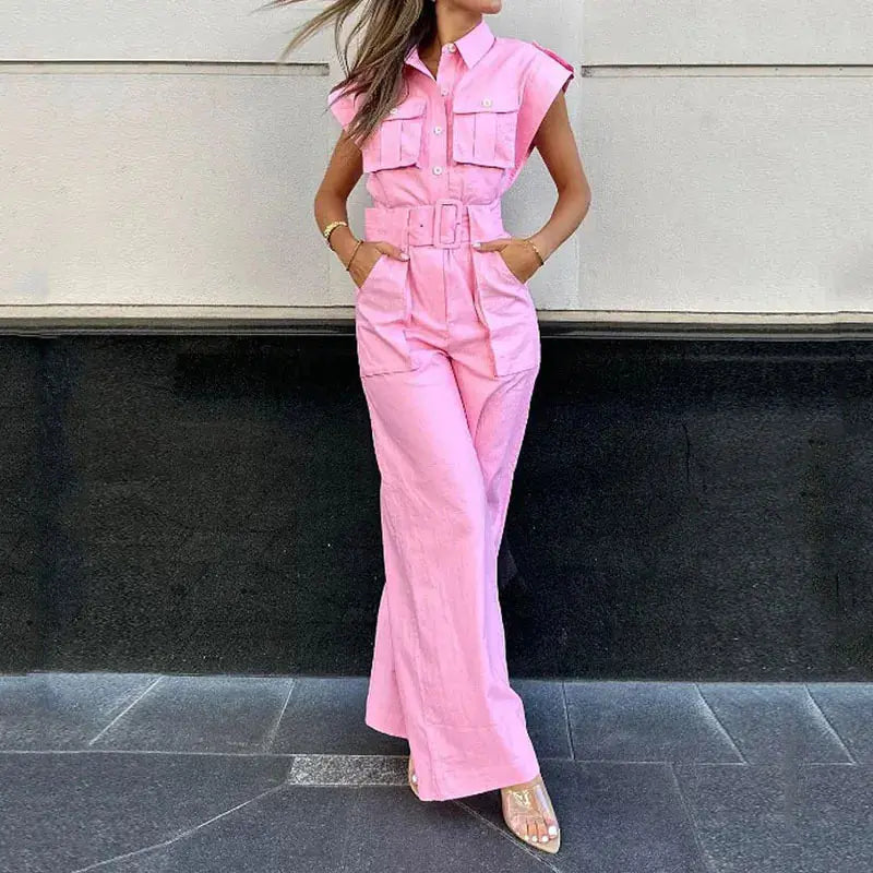 2025 Women's Summer Fashion Solid Color Jumpsuit