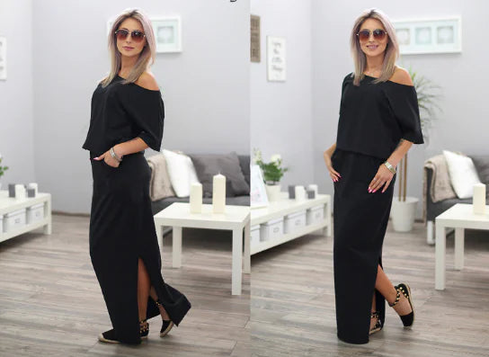 Trendy Summer Dress with Side Slits and Pockets
