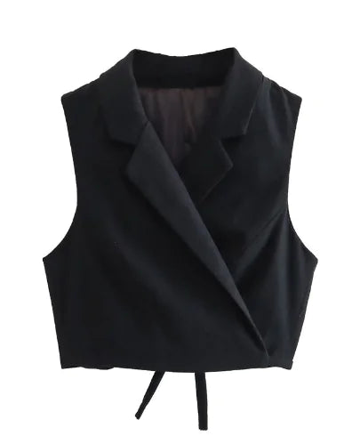 Florence Set / Women's Linen Blend Fitted Vest (One Piece)