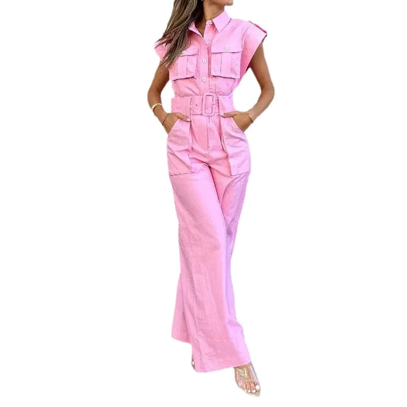 2025 Women's Summer Fashion Solid Color Jumpsuit