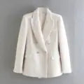 Vintage Double-Breasted Long-Sleeved Women's Jacket