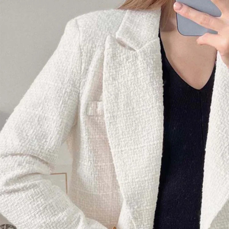 Vintage Double-Breasted Long-Sleeved Women's Jacket