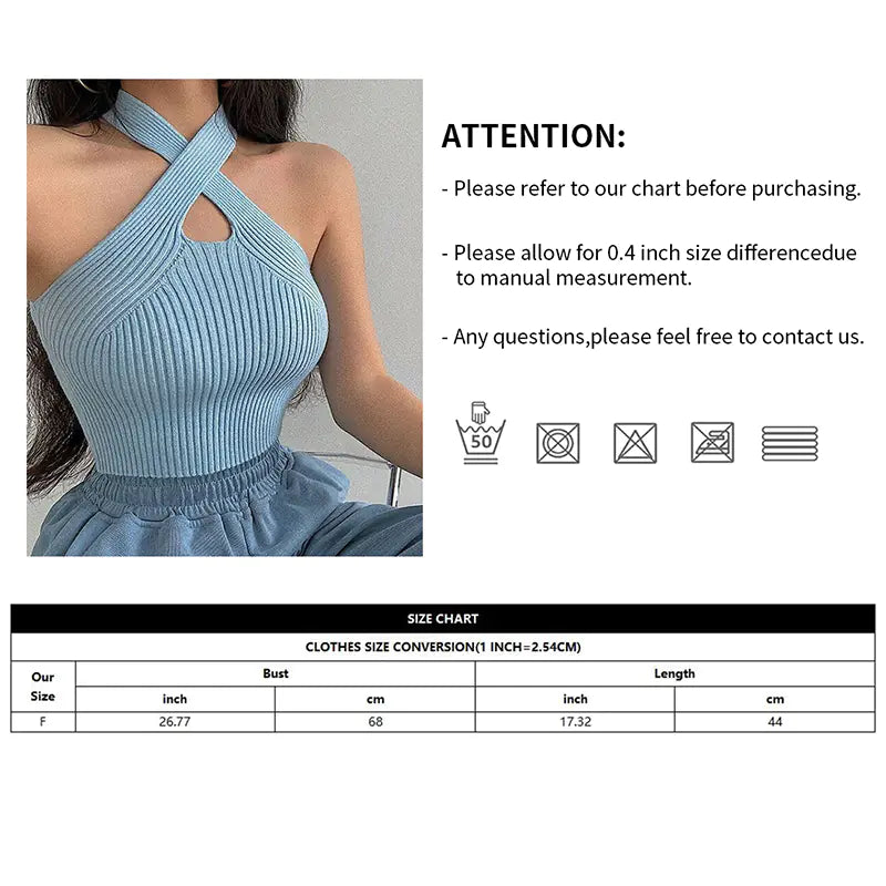 Women's Off-Shoulder Silk Cross Tie Vest