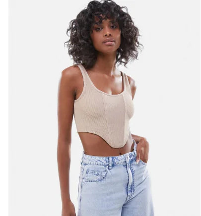 New Women's Short Curved Thread Vest Design