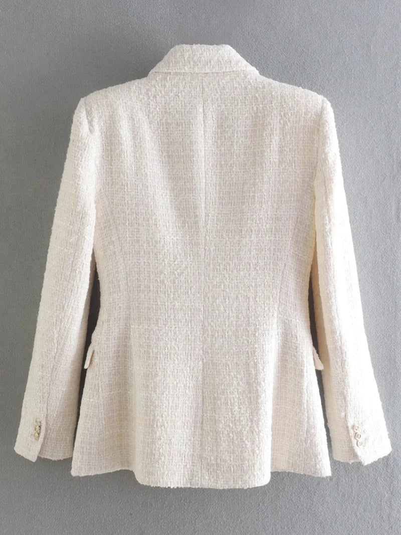 Vintage Double-Breasted Long-Sleeved Women's Jacket