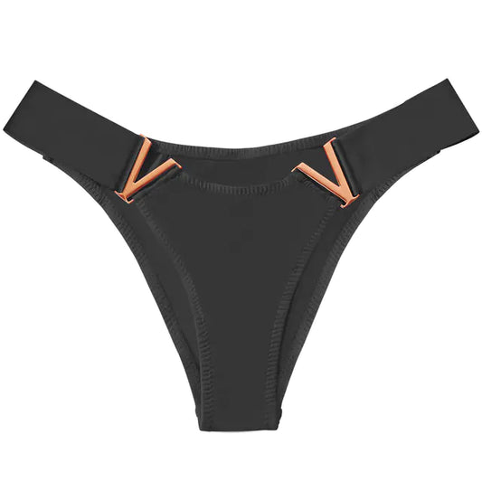 V-Shaped Metal Decoration Women's Sports Hip Panties