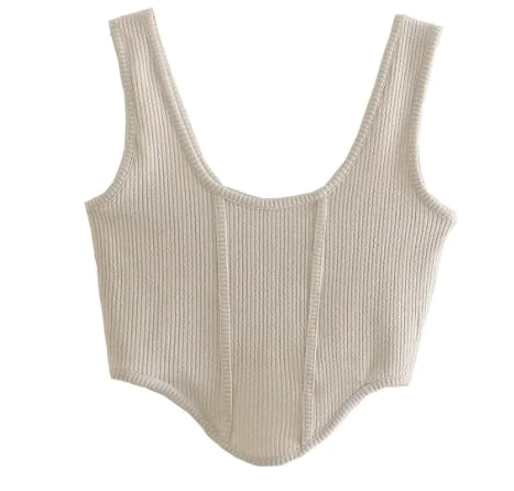 New Women's Short Curved Thread Vest Design