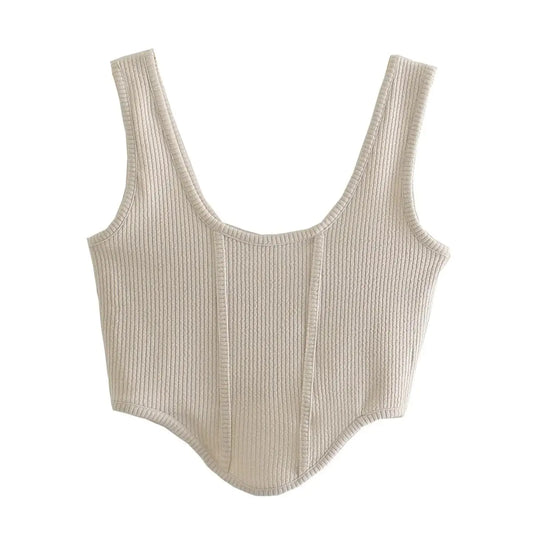 New Women's Short Curved Thread Vest Design