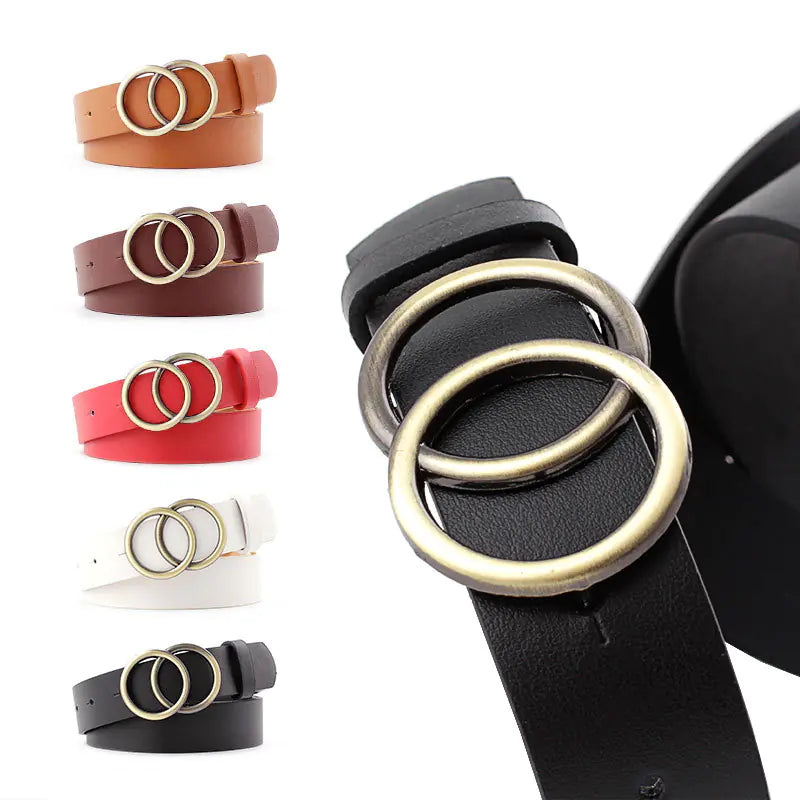 2025 Women's Casual Round Buckle Belt for Jeans & Dresses